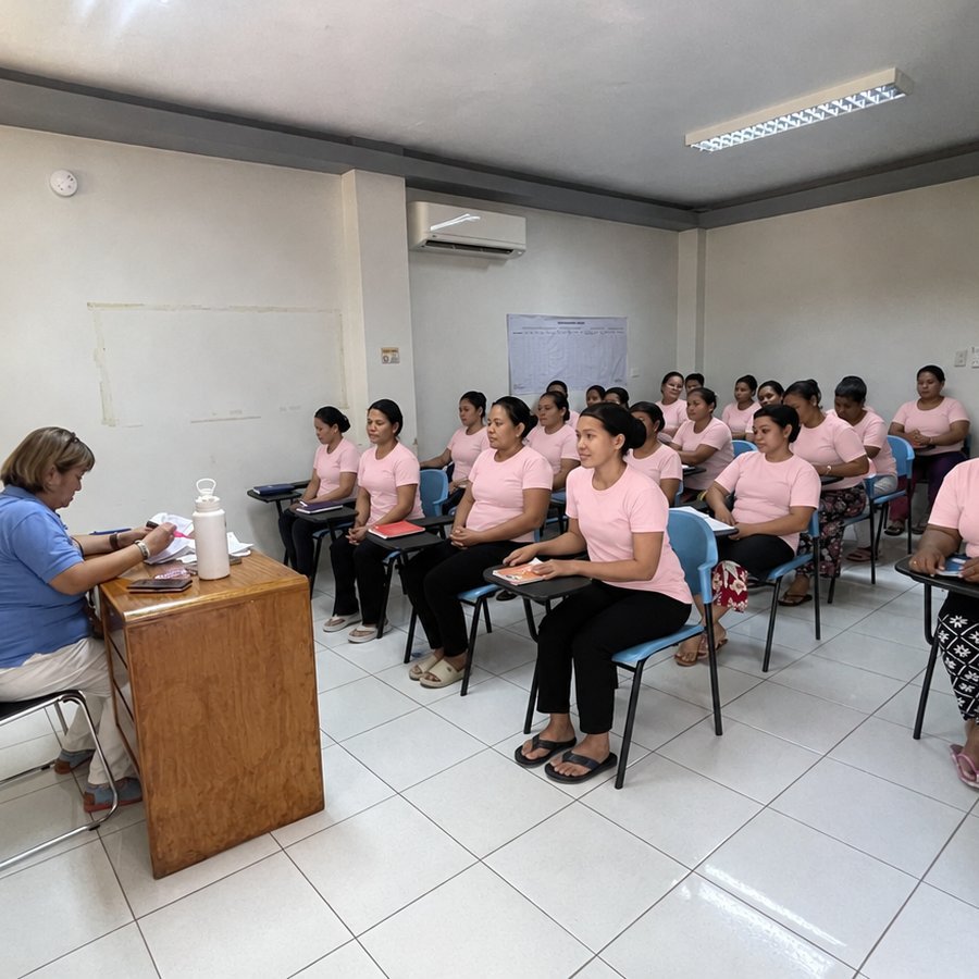 Helpers in a pre-departure training class